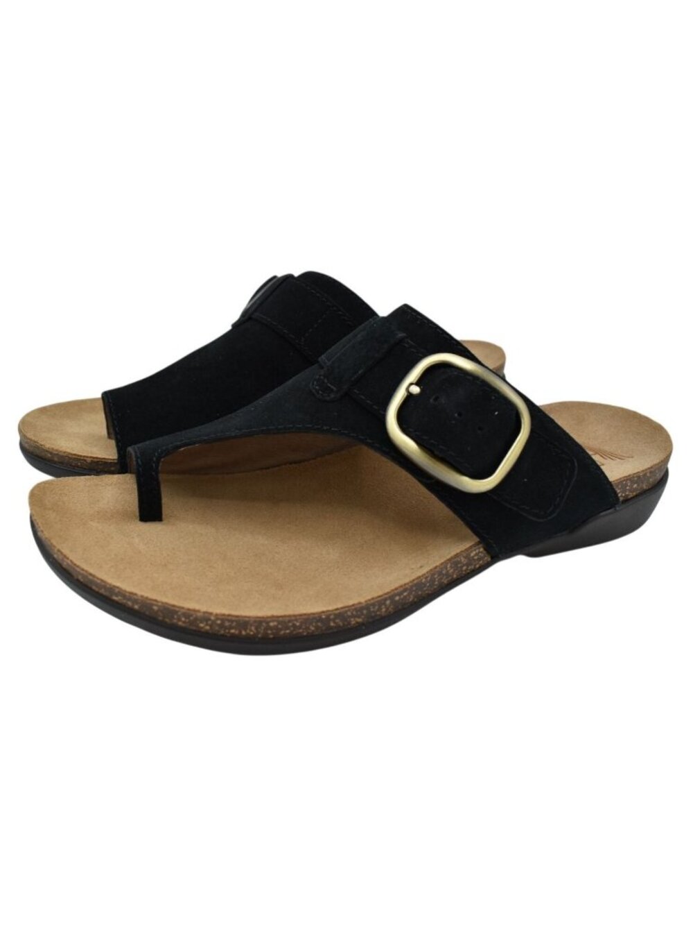 Dansko Womens EU‎ Size 38 Rylee Black Suede Buckle Sandals Shoes